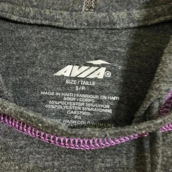 Avia Grey Hooded Long Sleeve Shirt Small - Picture 5 of 9